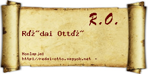Rédai Ottó névjegykártya